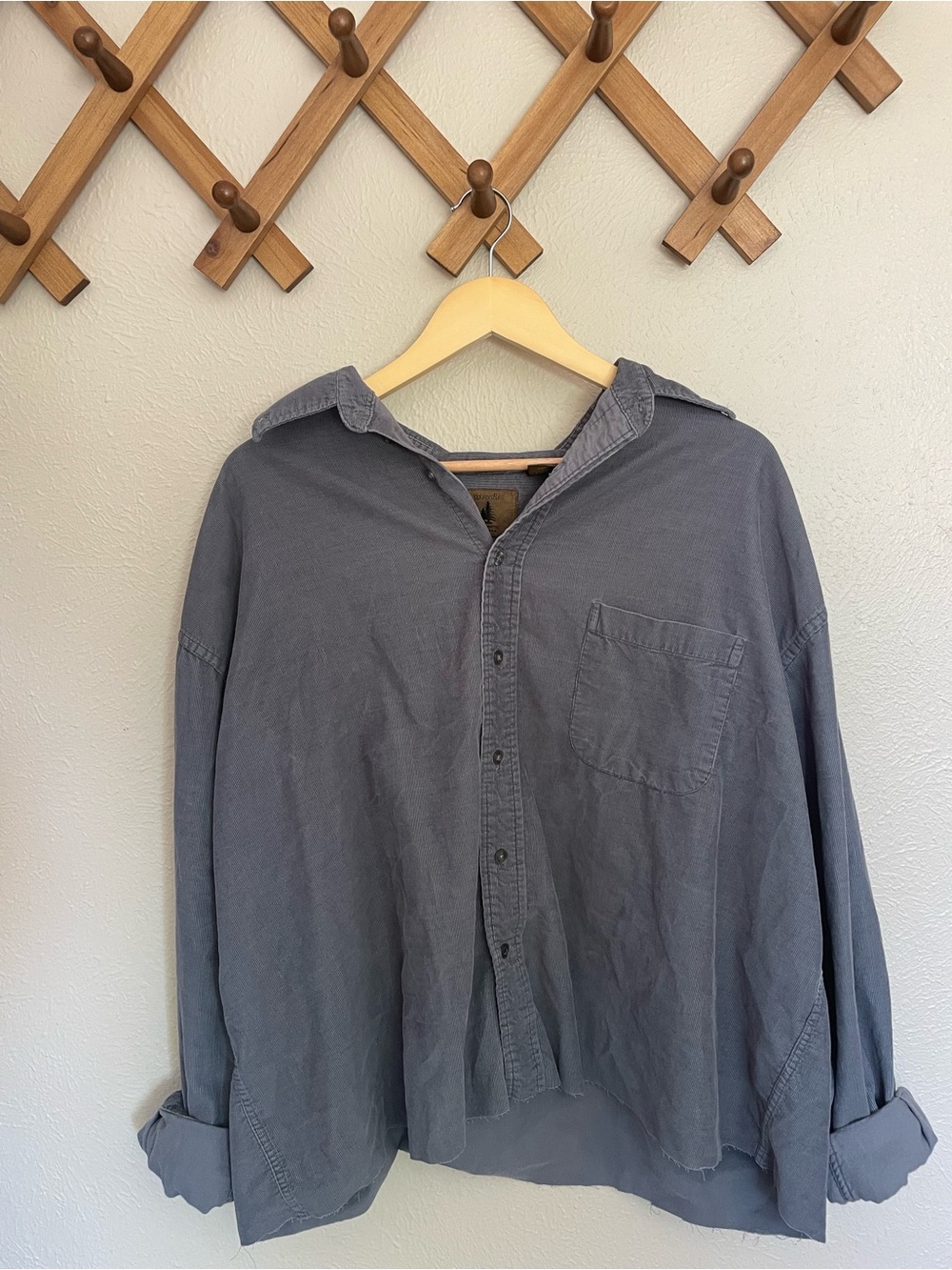 St. John's Bay Corduroy Shirt Jacket in Slate Blue